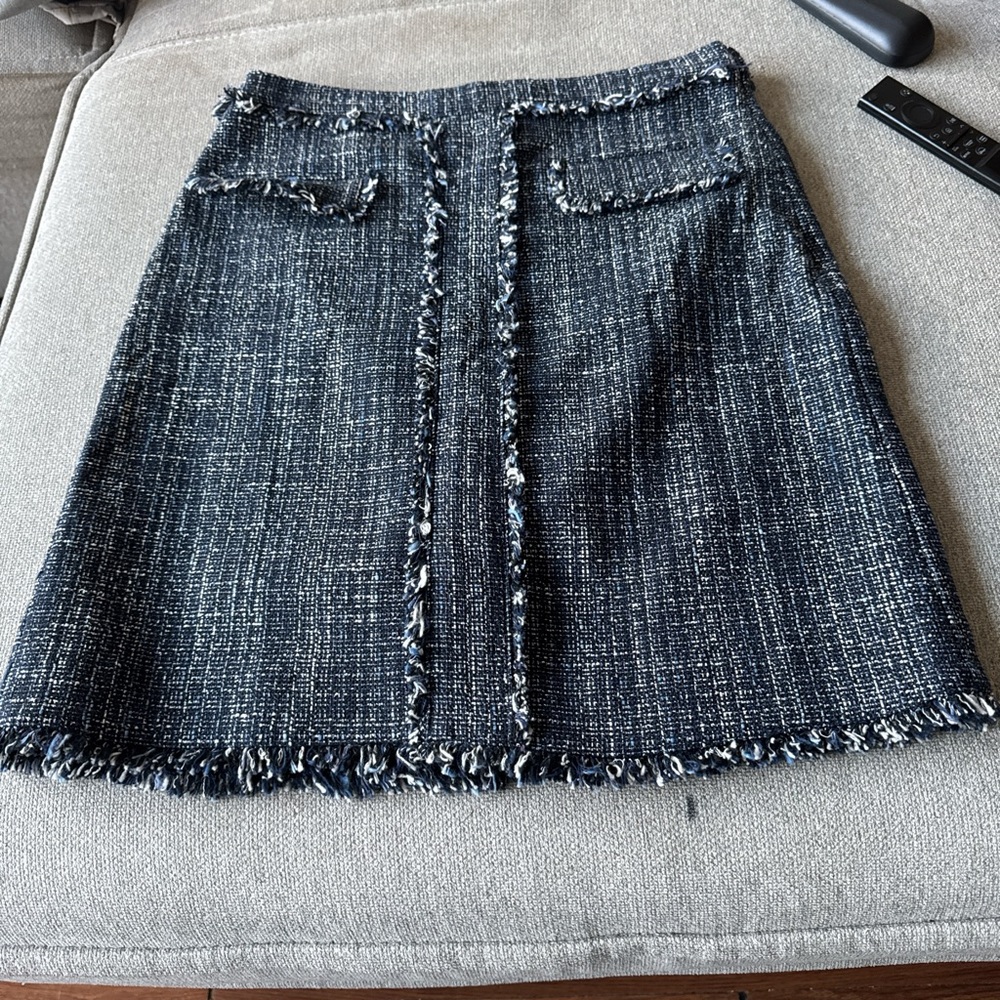 Banana Republic Navy Tweed A-Line Skirt